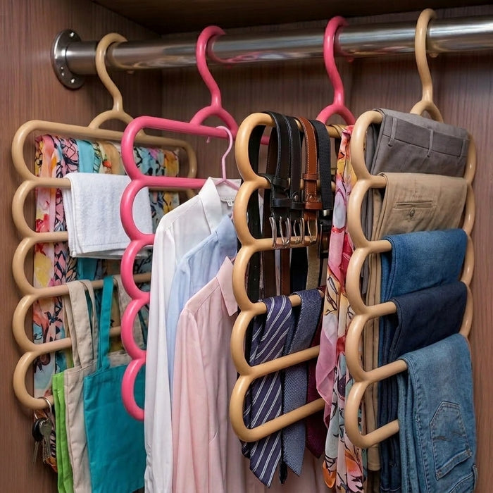 5-Layer Multifunctional Space-Saving Hanger for Clothes, Pants, belts, etc.