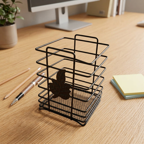 Metal Wire Storage Basket-Multi-Purpose Storage organizer for Pens, Makeup products, Everyday essentials and Kitchen & Bathroom items