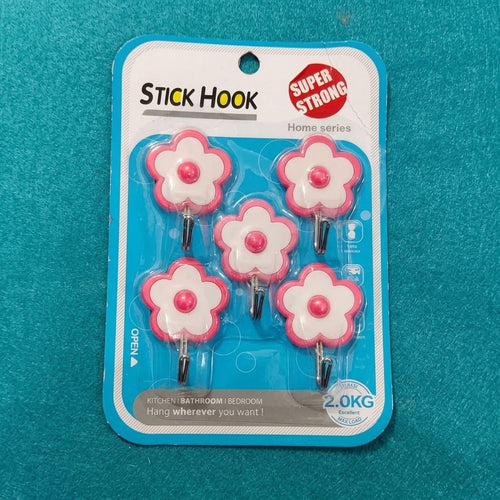 5 Pcs Sticky Hooks-Self Adhesive Wall Hooks, Multifunctional Hanging Storage Wall Hook for kitchen, bathroom and Other.