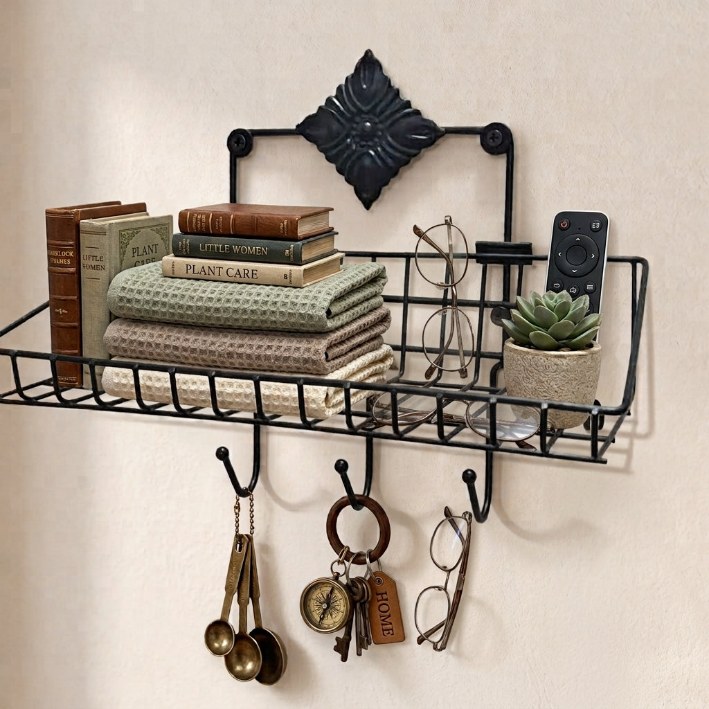 Metal Wire Storage Rack- Multipurpose Shelf Rack for Household items, Kitchen items, bathroom items and Everyday Essentials.