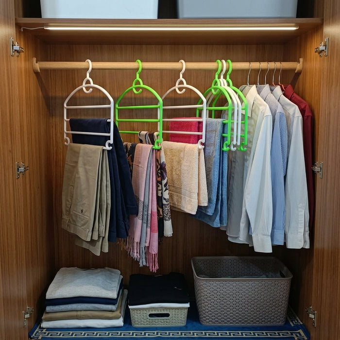 4-Layer Multifunctional Space-Saving Hanger for Clothes, Pants, belts, etc.