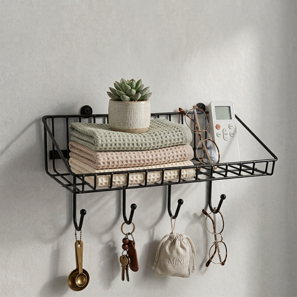 Metal Wire Storage Rack- Multipurpose Shelf Rack for Household items, Kitchen and bathroom items and Everyday Essentials.