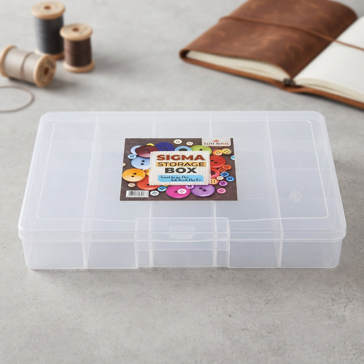 Plastic Storage Box-Multipurpose Storage Container for Jewelry, Small Accessories, Buttons, & Clips.