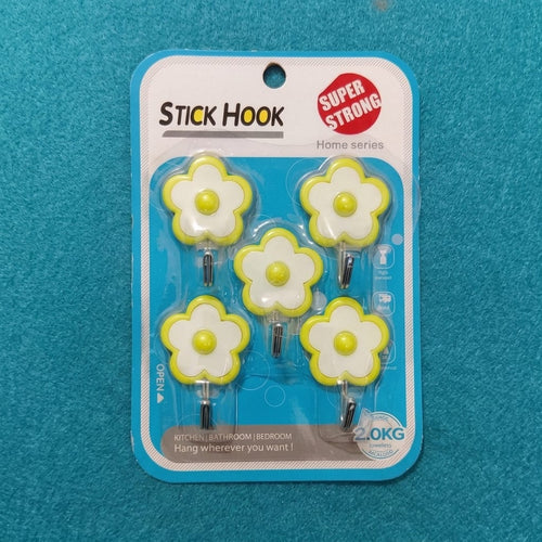 5 Pcs Sticky Hooks-Self Adhesive Wall Hooks, Multifunctional Hanging Storage Wall Hooks for kitchen, bathroom and Other.