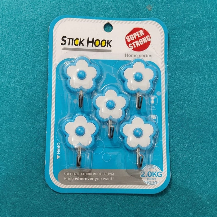 5 Pcs Sticky Hooks-Self Adhesive Wall Hooks, Multifunctional Hanging Storage Wall Hook for kitchen, bathroom and Other.