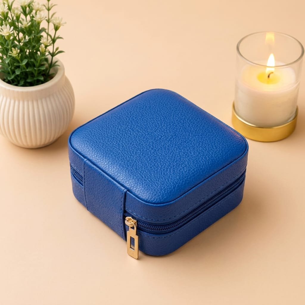 Jewellary Organizer-All-Season Compact Travel Jewellery Box-Zippered Organizer for Earrings, Necklaces & Bracelets