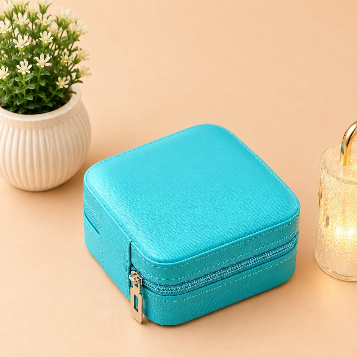 Jewellary Organizer-All-Season Compact Travel Jewellery Box-Zippered Organizer for Earrings, Necklaces & Bracelets