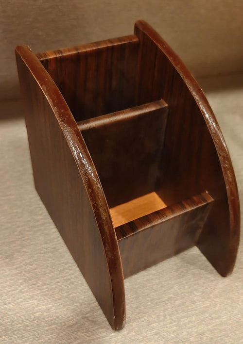 2 Compartment Wooden organizer for Office Desk, TV remote holder, mobile holder and other home accessories.